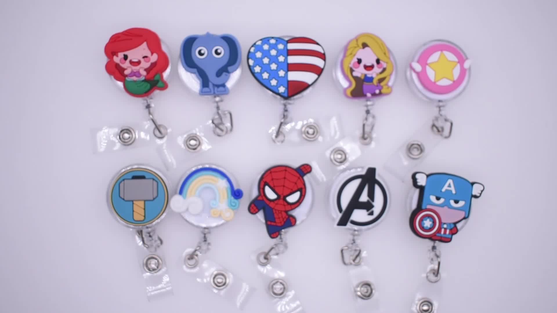 School Supplies Nurse Badge Reel Retractable Cartoon Pvc Sticker Id