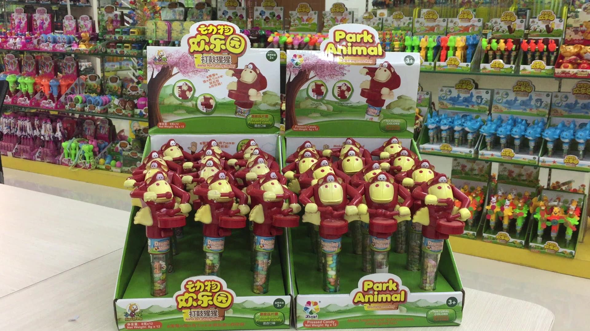 Shantou Juqi Candy Toy Factory Promotion Novelty Drumming Monkey Toys