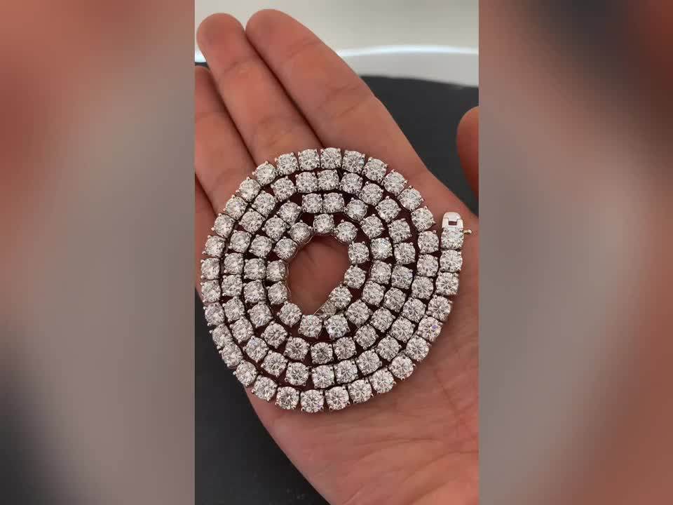 4mm Mens 18k Gold Finish Iced Out Tennis Link Style Lab Diamond Tennis