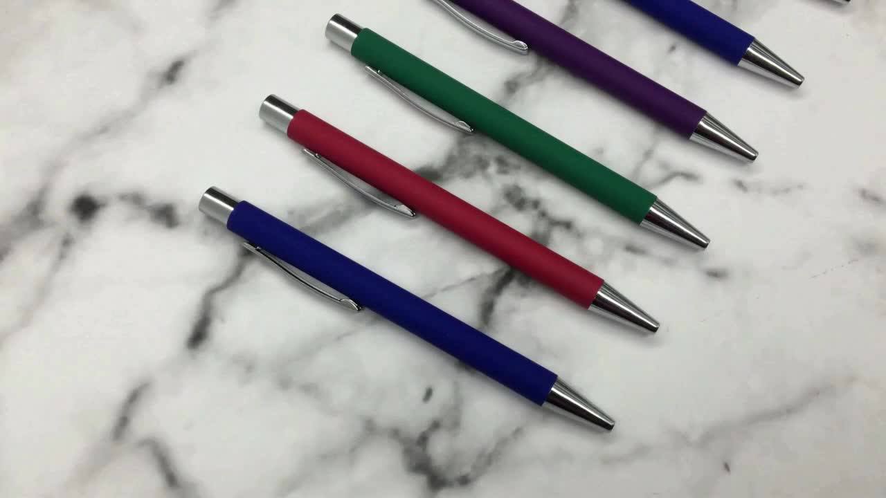 Custom Logo Give Away Pens Matte Metallic Color Ball Pen Buy Give