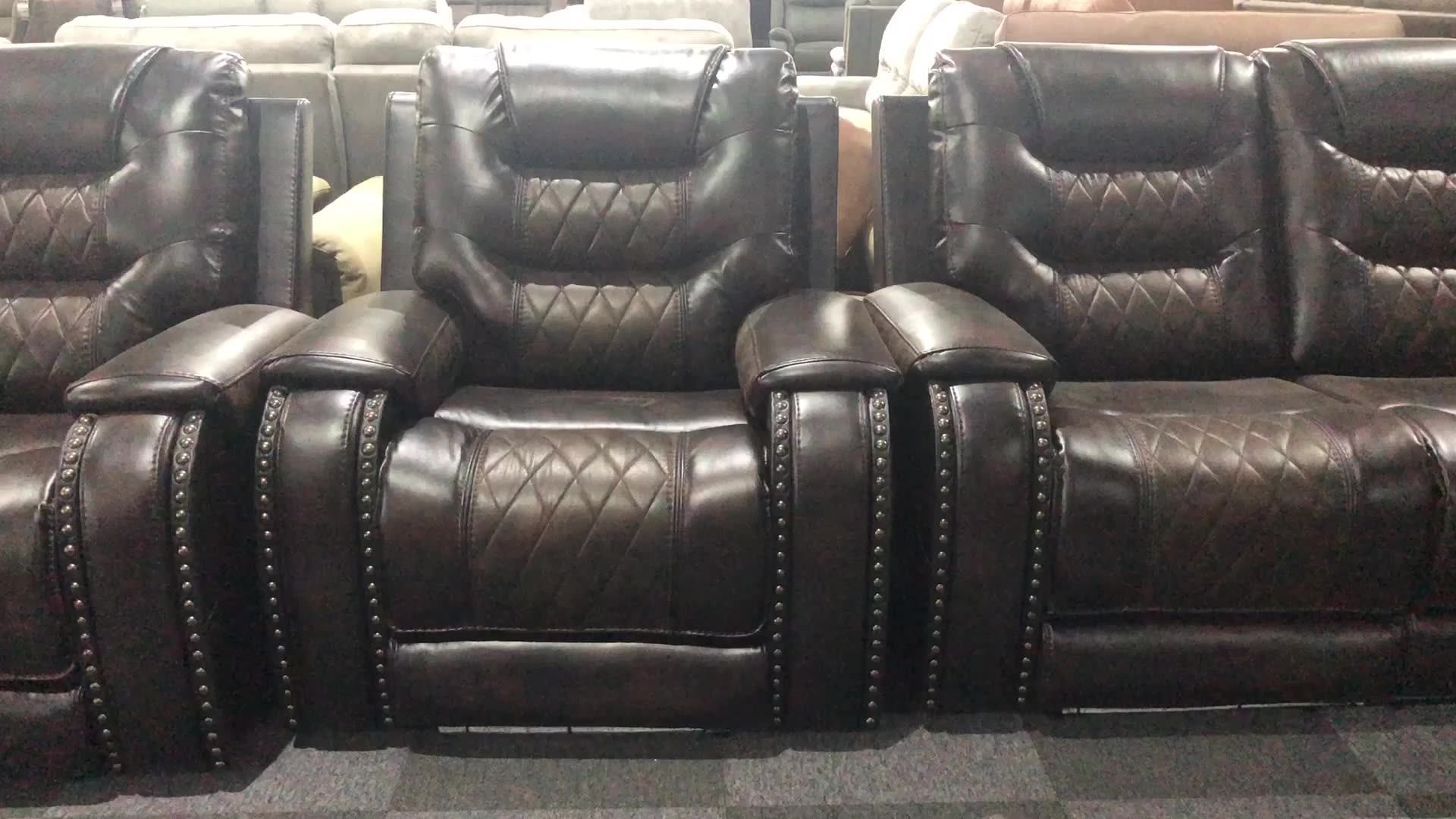 American Classic Recliner Sofa Set 6 Seaters Leather Air Recliners