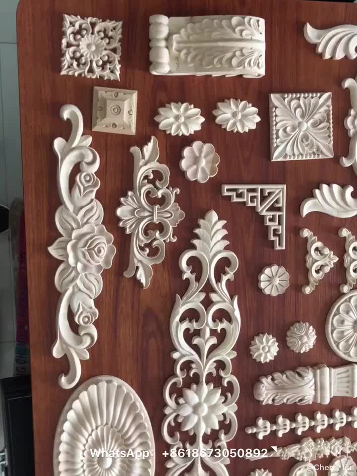 Decorative Wood Carving Furniture Overlays Appliques Furniture Parts