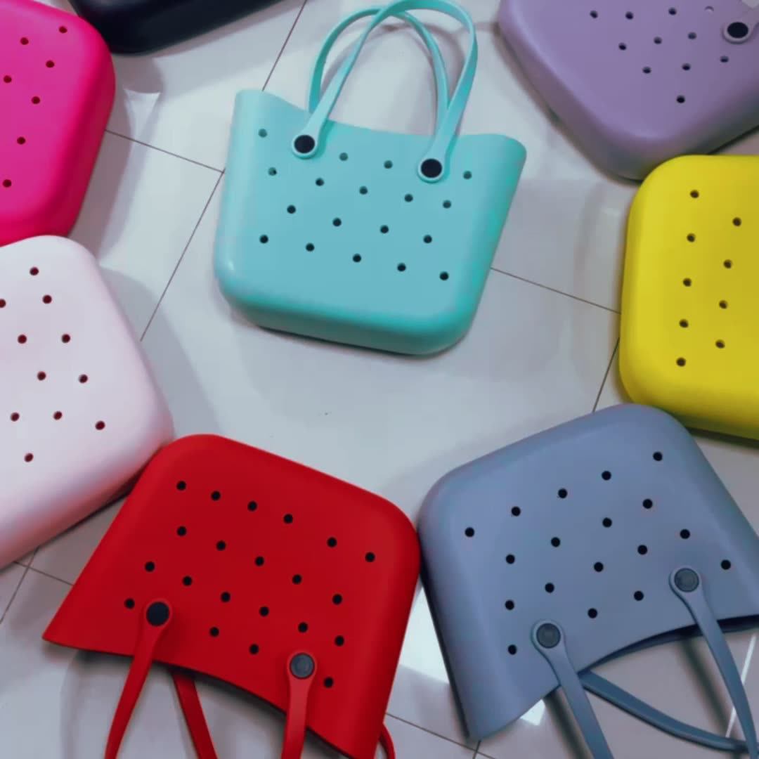 Wholesale Eva Beach Bag Silicone Eva Custom Women Tote Bag Solid Hollow