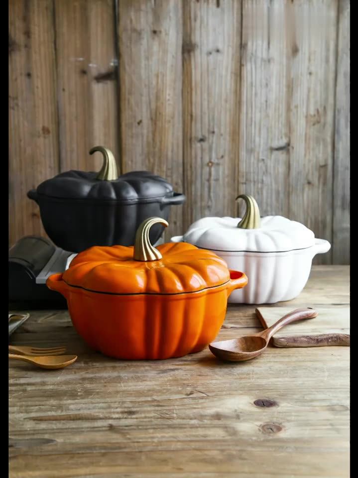 Pumpkin Shape Cast Iron Enamel Cookware Buy Pumpkin Shaped Casserole