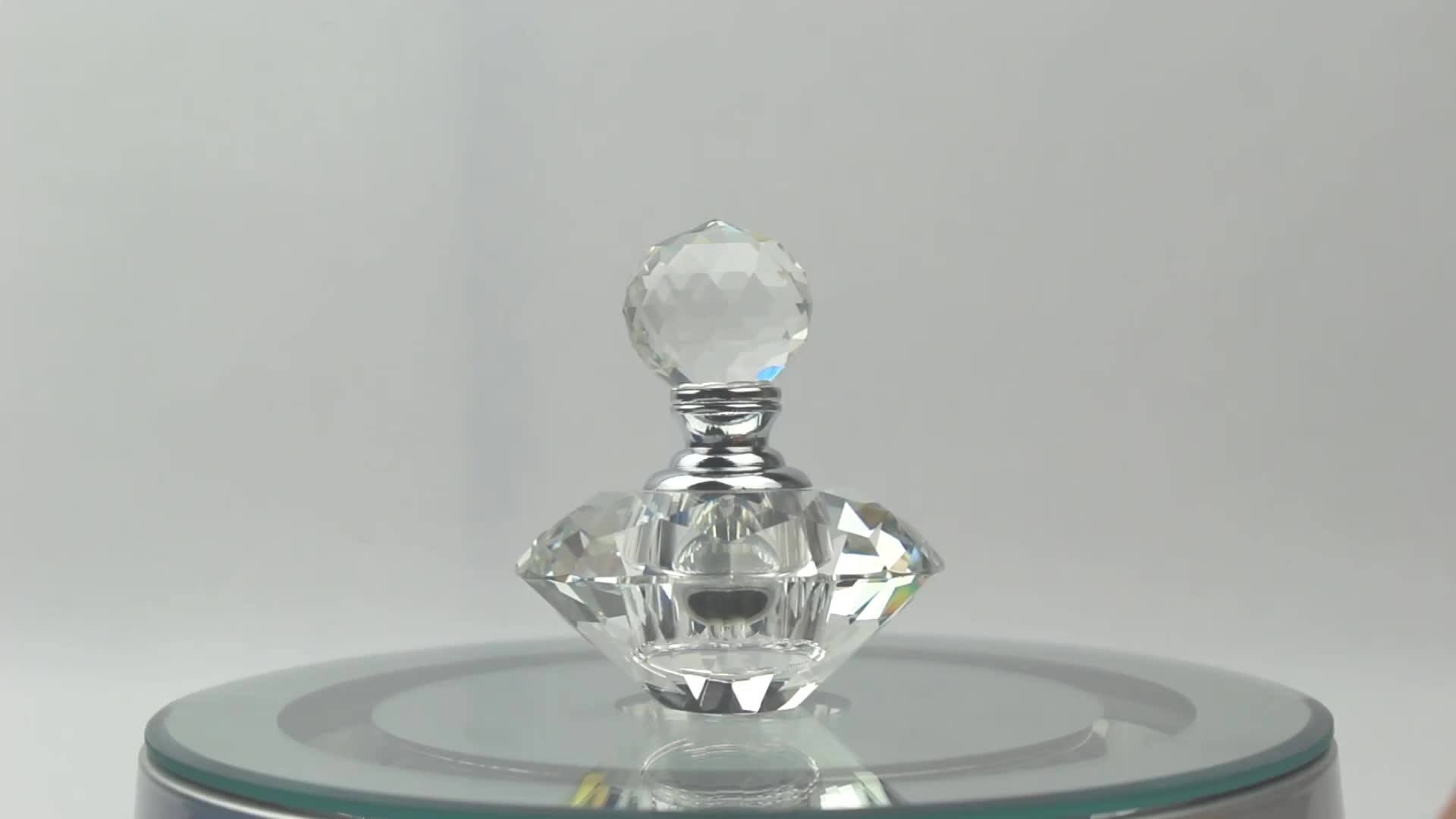 Brilliant Cut 5ml Clear Crystal Glass Refillable Empty Perfume Bottles