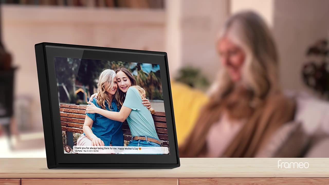 Frameo Digital Photo Frame 10.1 Inch Wifi Electronic Photo Frame Ips