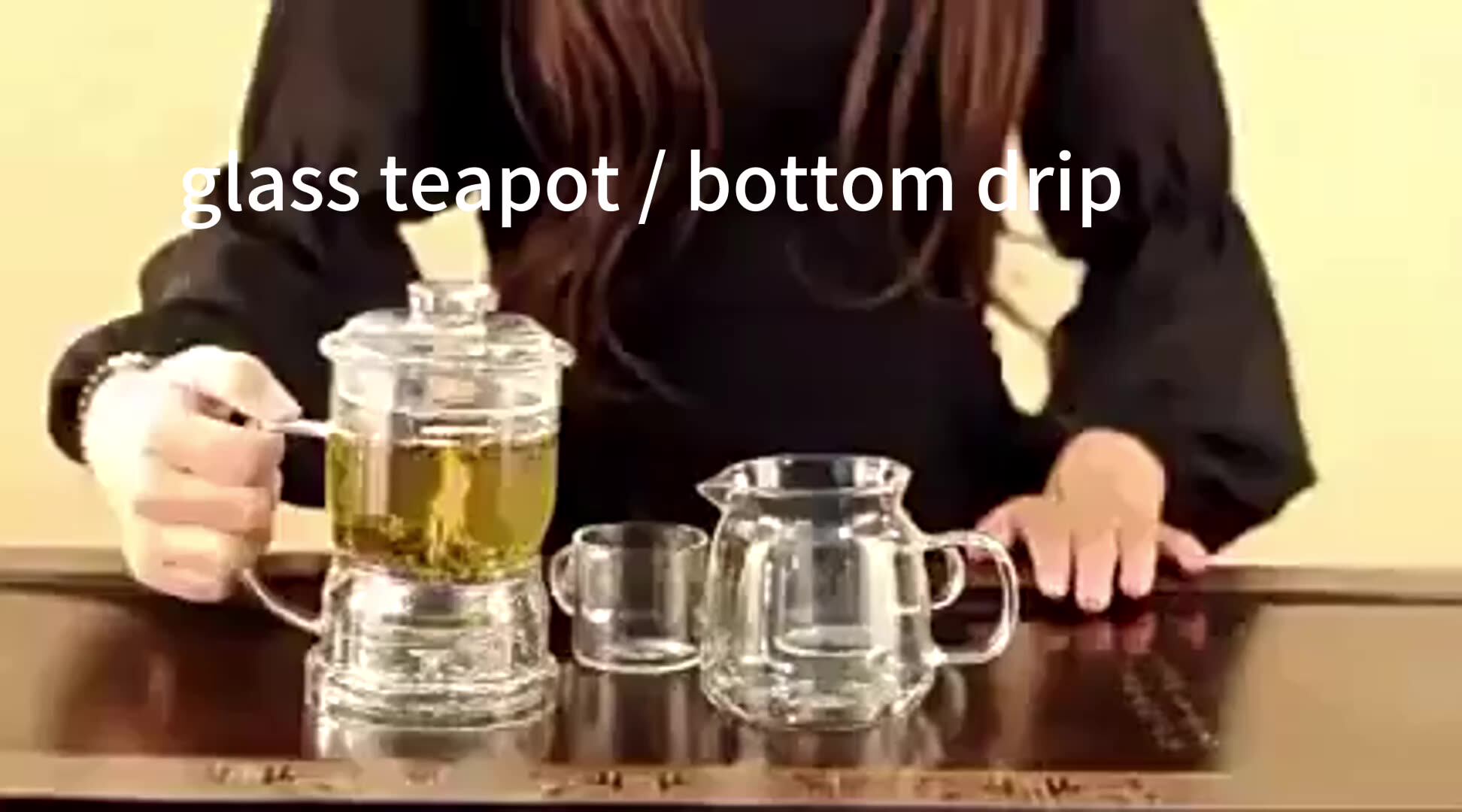 430ml 14 Oz Glass Automatic Filter Teapot With Infuser Bottom