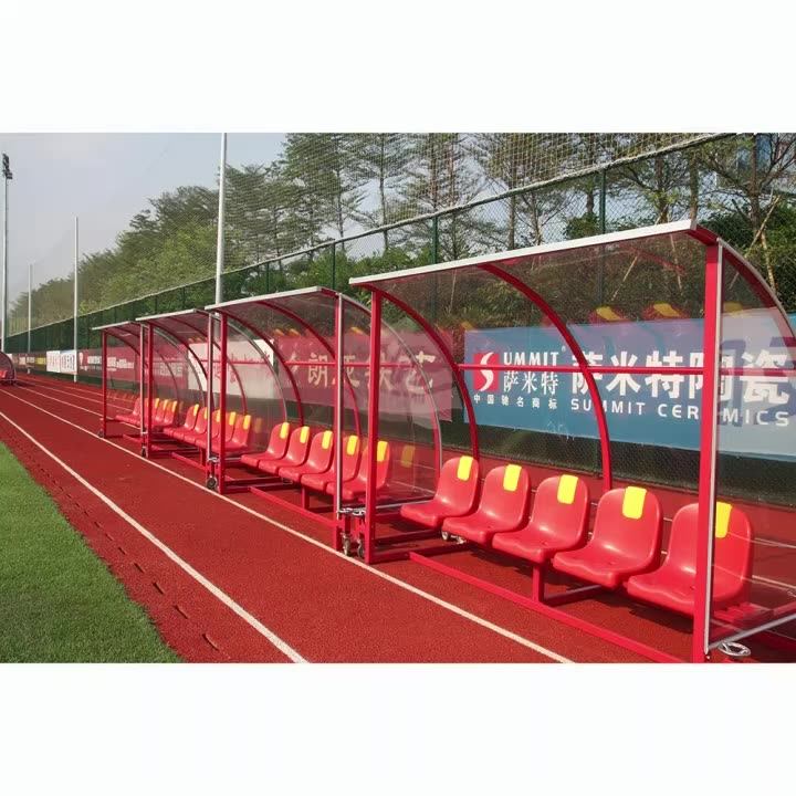 Mobile Sports Seating Bench / Soccer Player Team Bench With Shade For