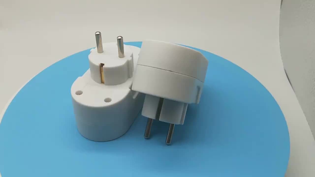 2 Way Germany Europe Adapter With Children Protection Dual Socket