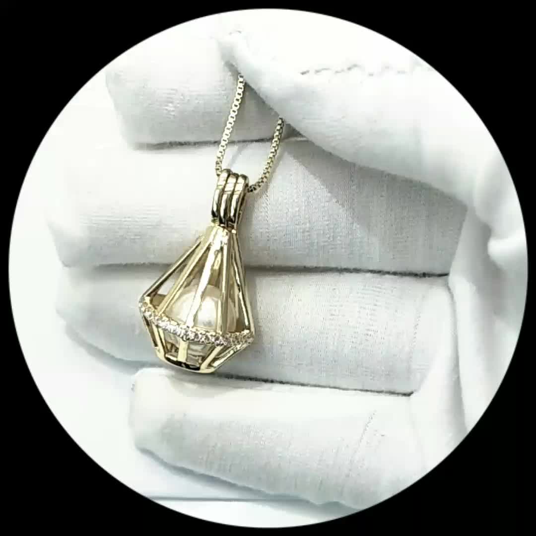 Wholesale Jewelry Manufacturer 925 Sterling Silver Pearl Bird Cage
