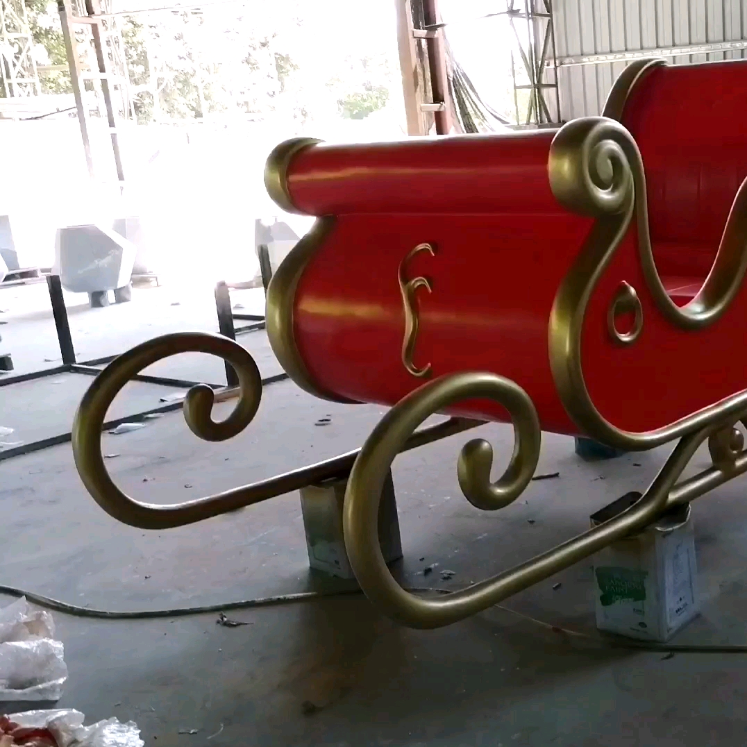 Outdoor Santa's Sleigh Christmas Jumbo Sled Reindeer ...