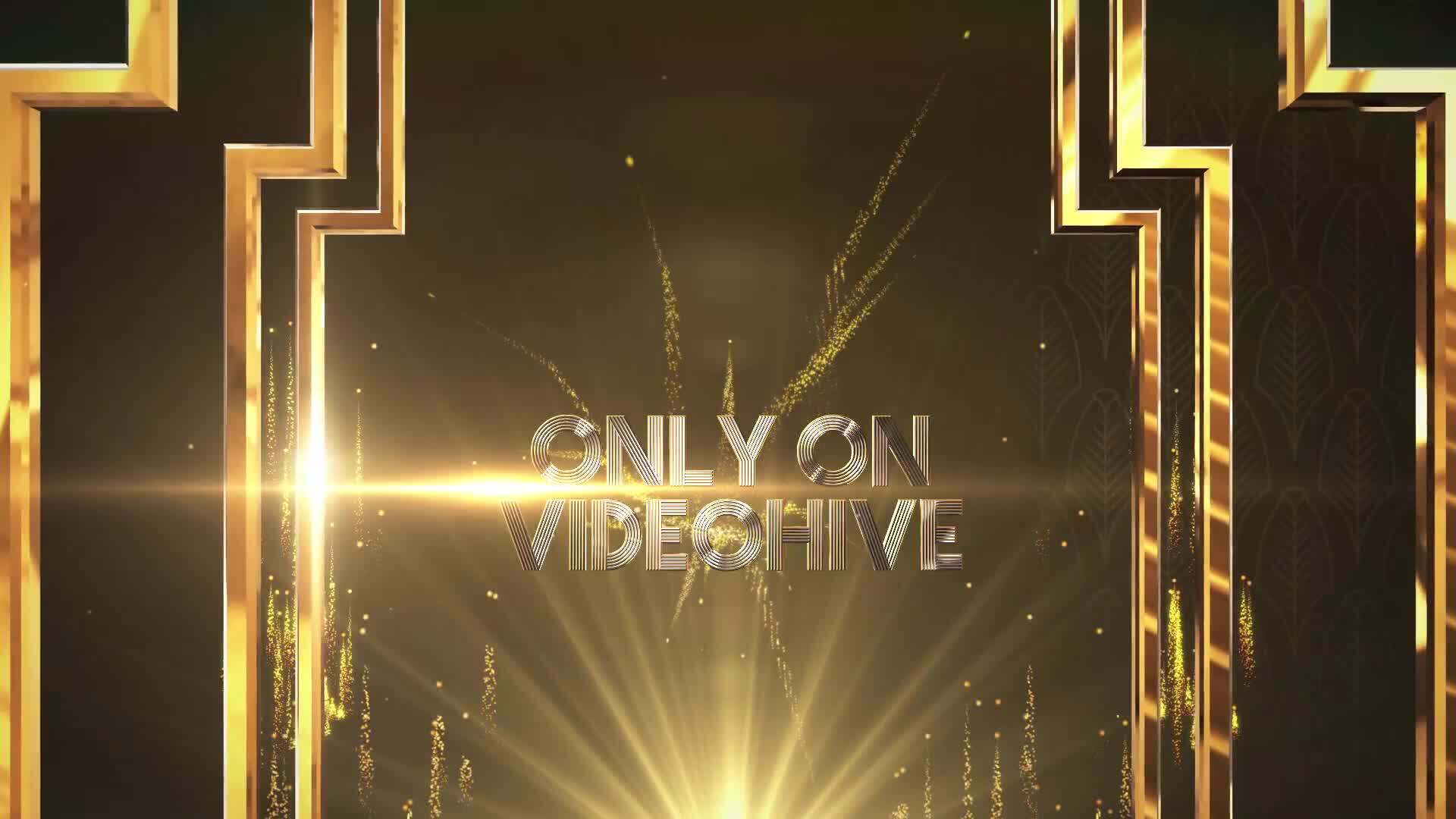 AE模板 大气奢华金色金属立体文字字幕标题企业年会颁奖典礼晚会开场视频宣传片 8.6