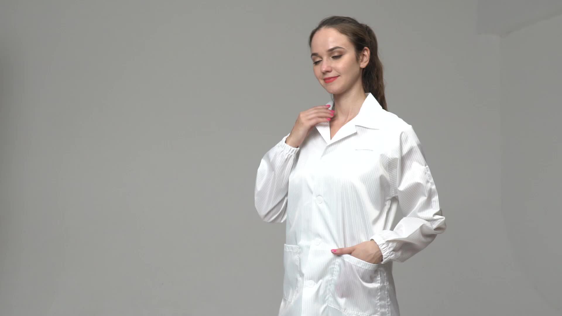Cleanroom Medical White Uniform Antistatic Esd Smock Gown Buy
