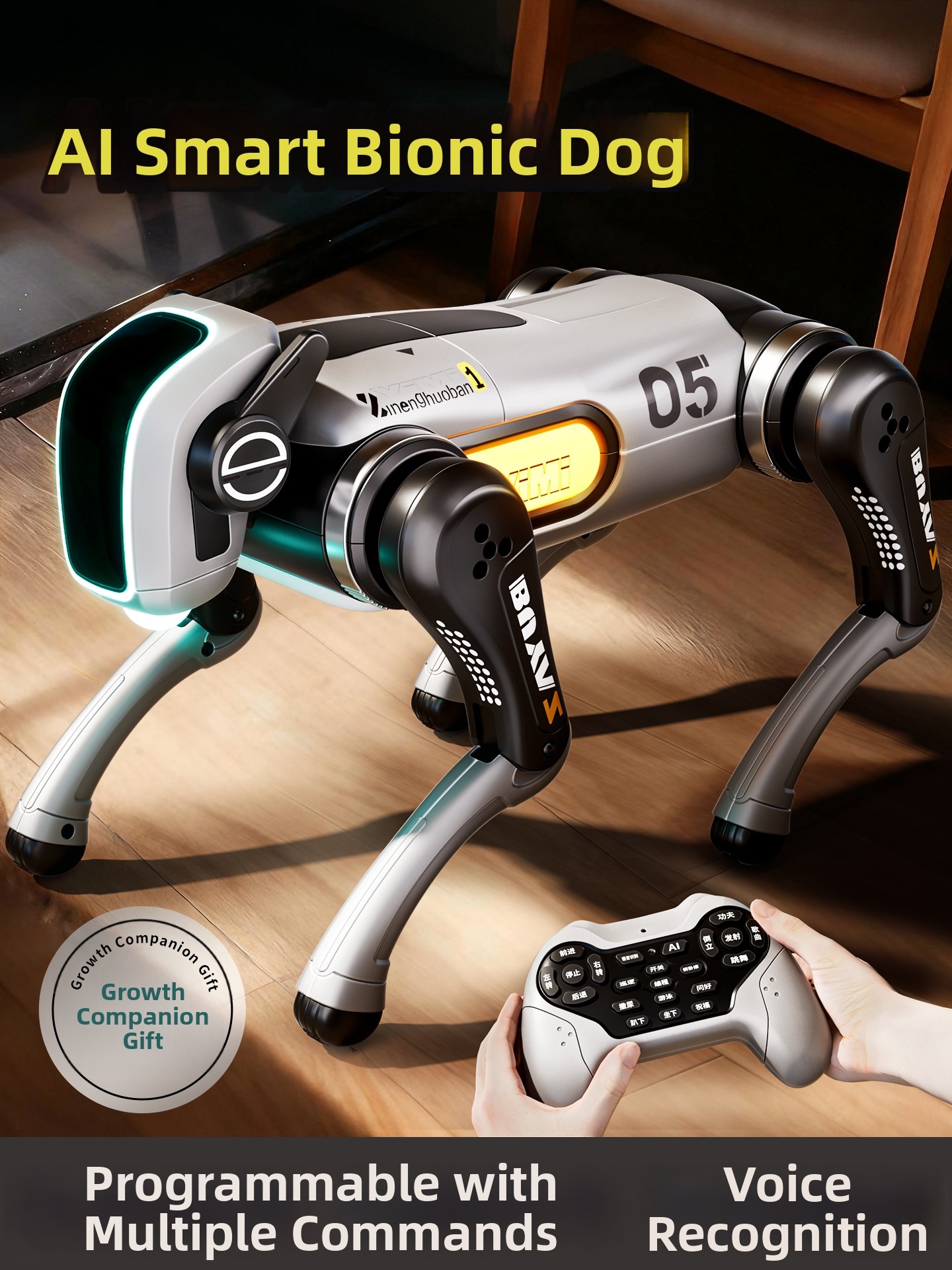 Remote Control Intelligent Robot Dog Ai Artificial Boy Toy 2026 New Model Children's Electric Mechanical Dog Birthday Gift
