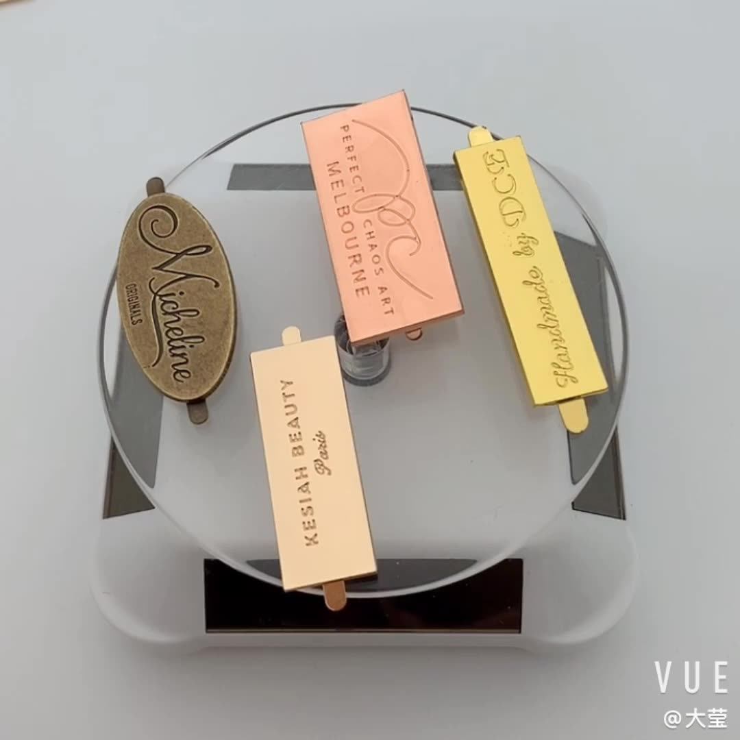 Custom Brand Logo Engraved Logo Labels Metal Nameplate Bag Tags Metal