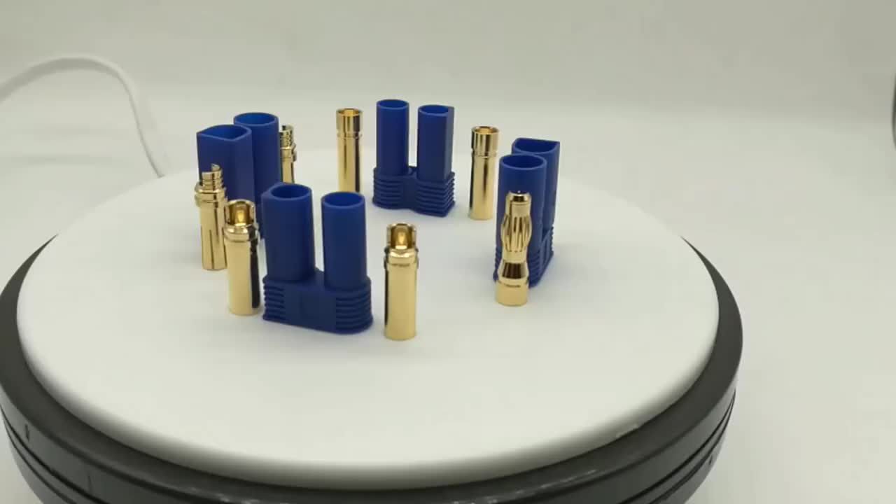 High Current 8mm Ec8 Bullet Connector 24k Gold Plated Banana Plug