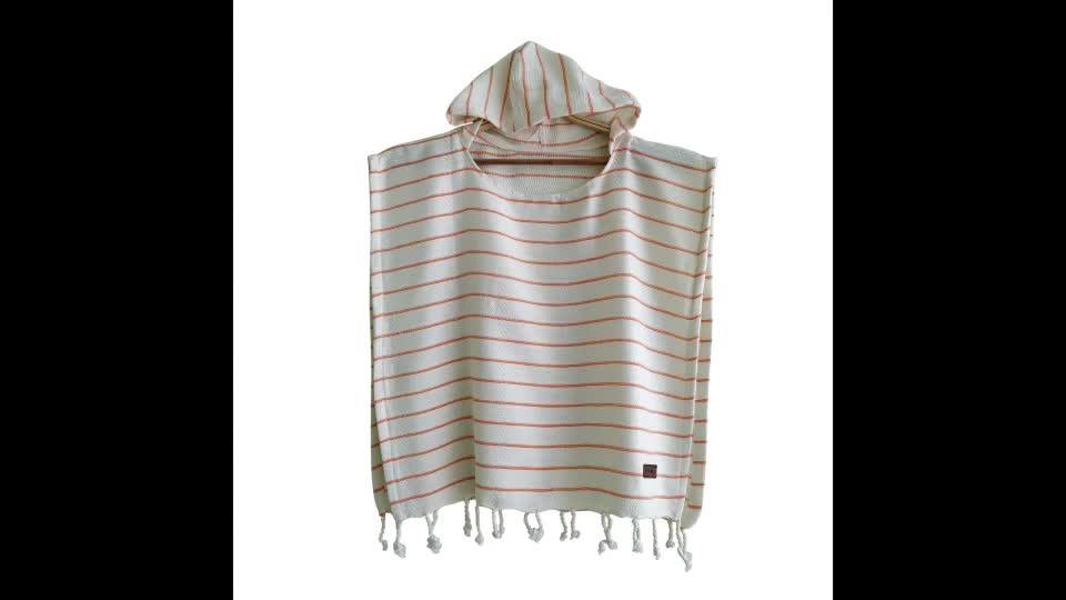 Kids Beach Towel Poncho With Hoods,Peshtemal Turkish Towel Ponchos