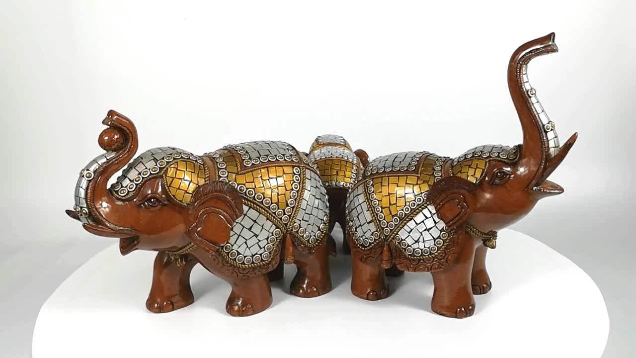 China Wholesale Statues Indian Resin Elephant Family Figurines For Home
