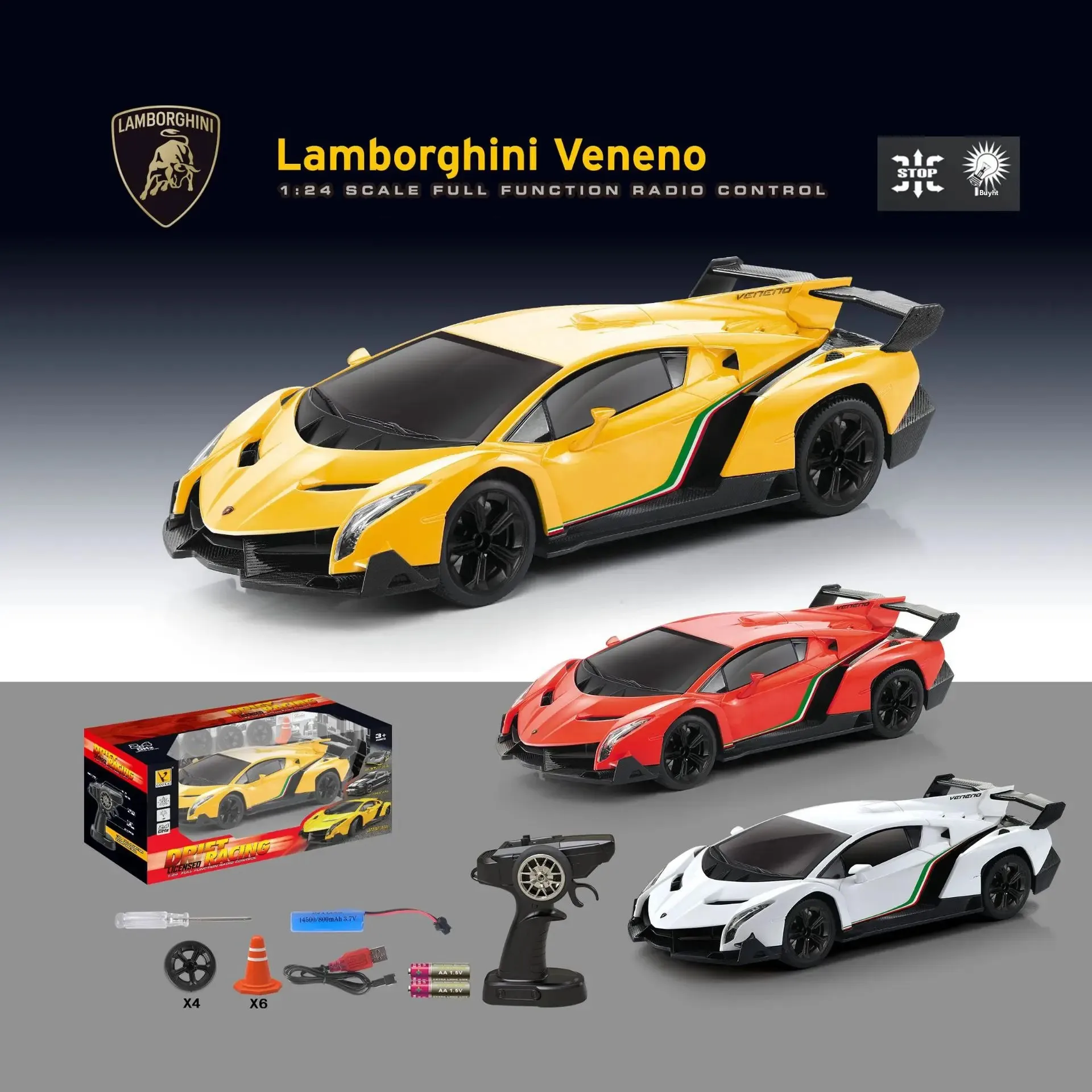 Cross-border Rc1:24 Authorized Remote Control Drift Car High-speed...