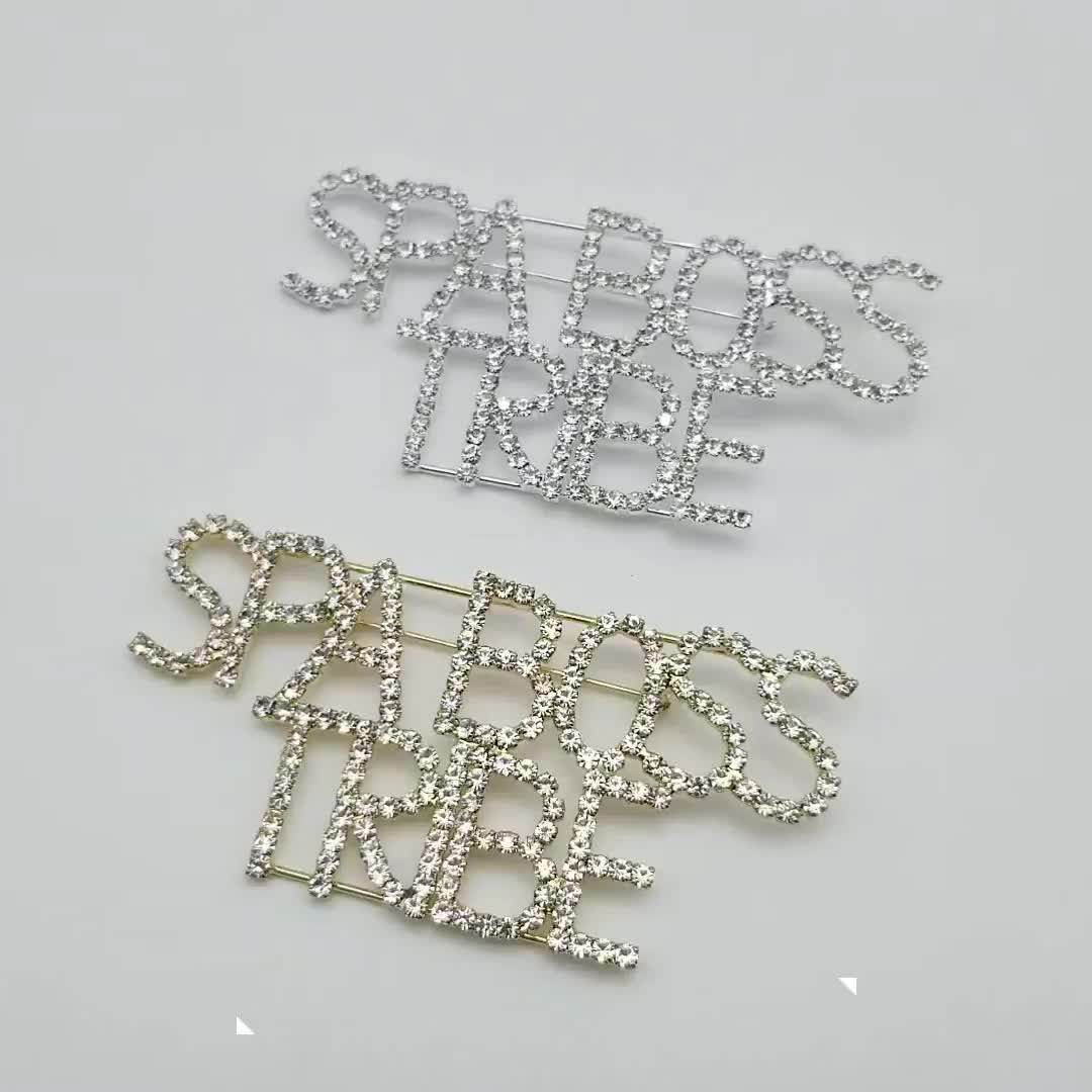 Custom Jewelry Rhinestone Letter Brooch For Wedding Suit Buy Custom Rhinestone Brooches Pins