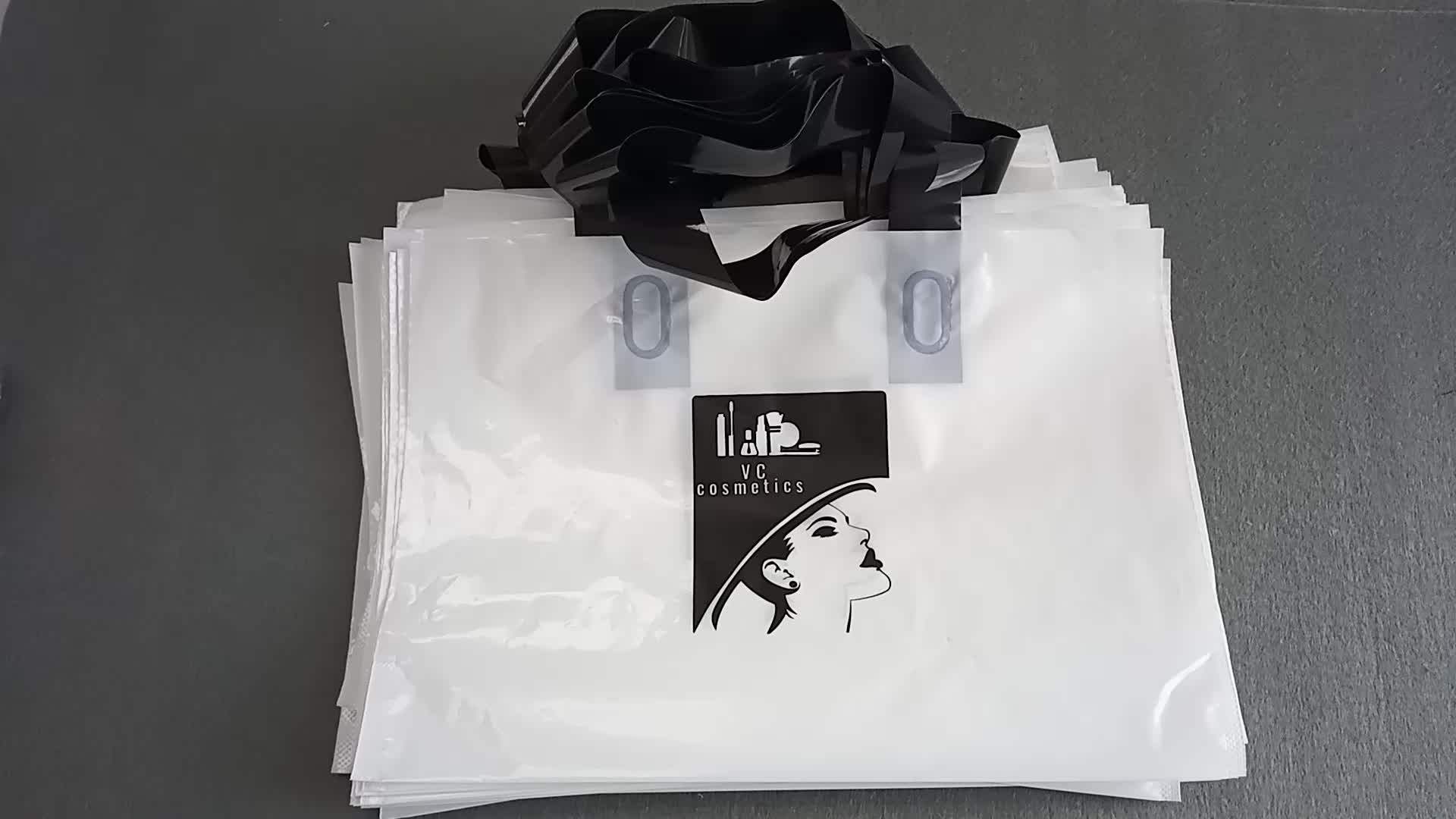 Custom Size Printing Plastic Custom Made Shopping Bags With Die Cut