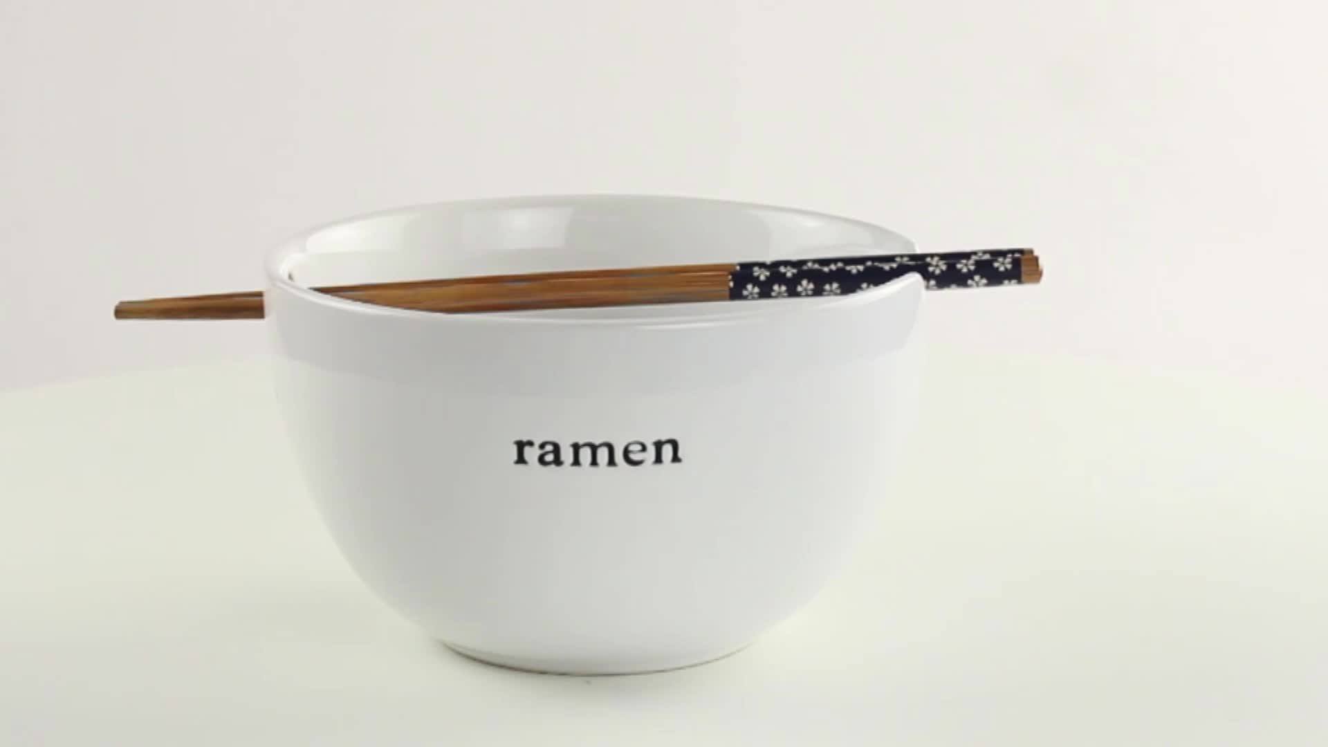 Ceramic Ramen Bowl,Ceramic Noodle Bowl With Chopsticks,Stoneware Ramen Bowl And Chopsticks Set