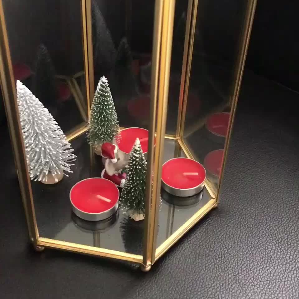 [] Wholesale Geometric Gold Brass Vase [] Square Glass Terrarium Home Decor [] Wedding