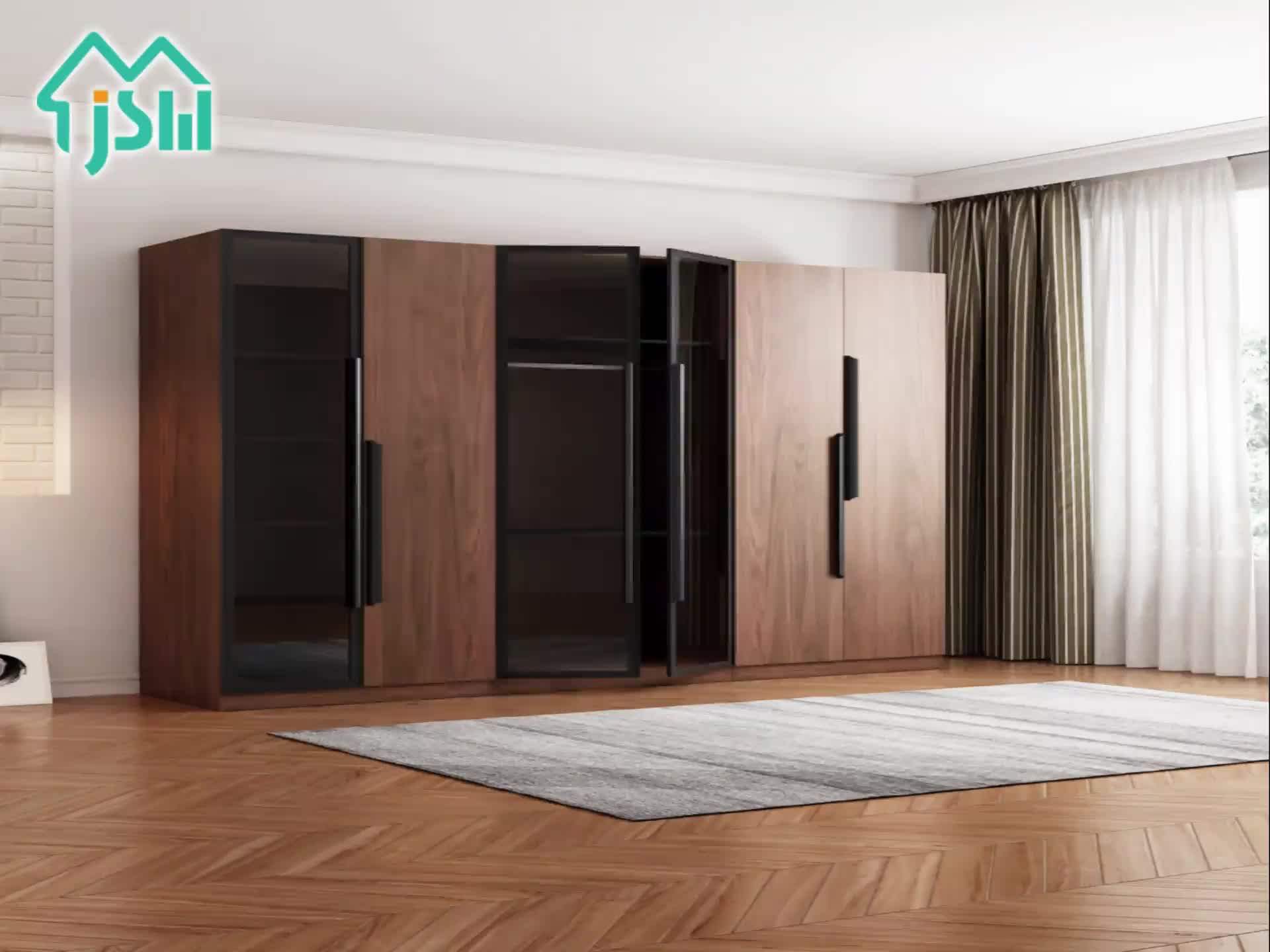 Hot Sale Clothes Combination Cheap Glass Door Cupboard Wardrobe