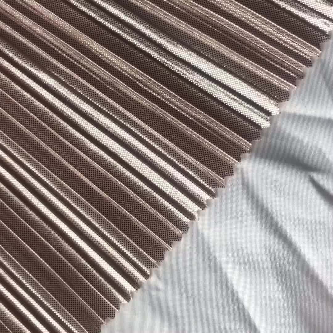 100 Polyester Knit Jersey Pleated Fabric For Dress Buy Pleated