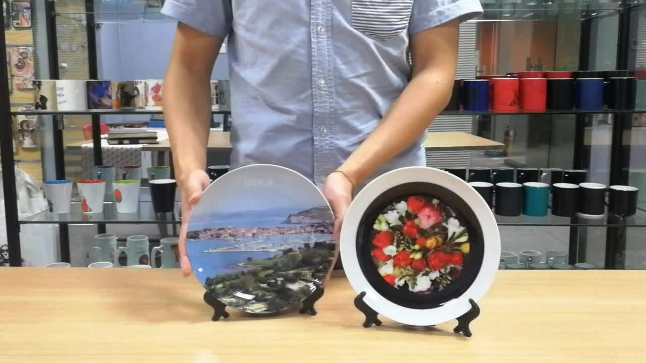 2019 New Arrival 8" Round 3d Ceramic Sublimation Printing Plates Custom