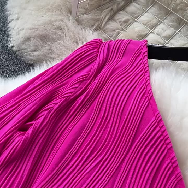 Highend Refined Temperament Oblique Neckline Offtheshoulder Waist