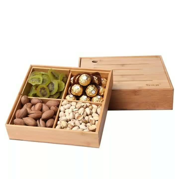 Customized Wooden Nuts Box Wooden Dried Fruit Box Packaging Candy Box