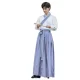 Song-made Men's Hanfu Embroidered Flat-breasted Cape Large-size Ancient Costume Scholar's Collar Long-sleeved One-piece U-shaped Skirt Three-piece Set