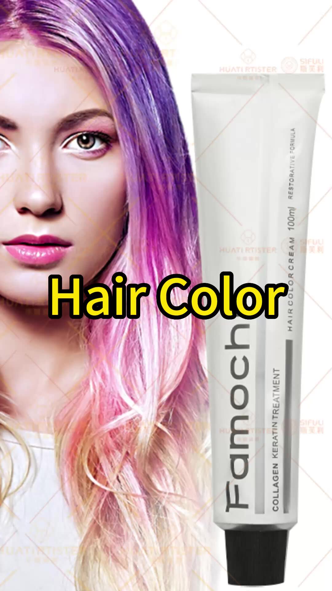 Huati Sifuli Famochi 100ml Natural No Ammonia Hair Dye Black Colors