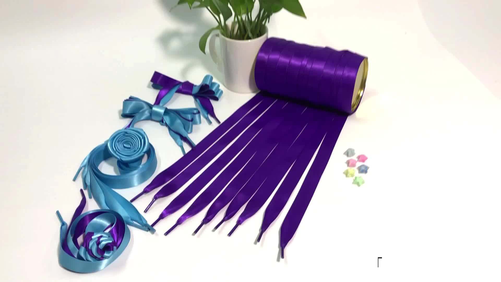 Promotional Satin Silk Flat Ribbon Shoelaces Factory,Brilliant Colors