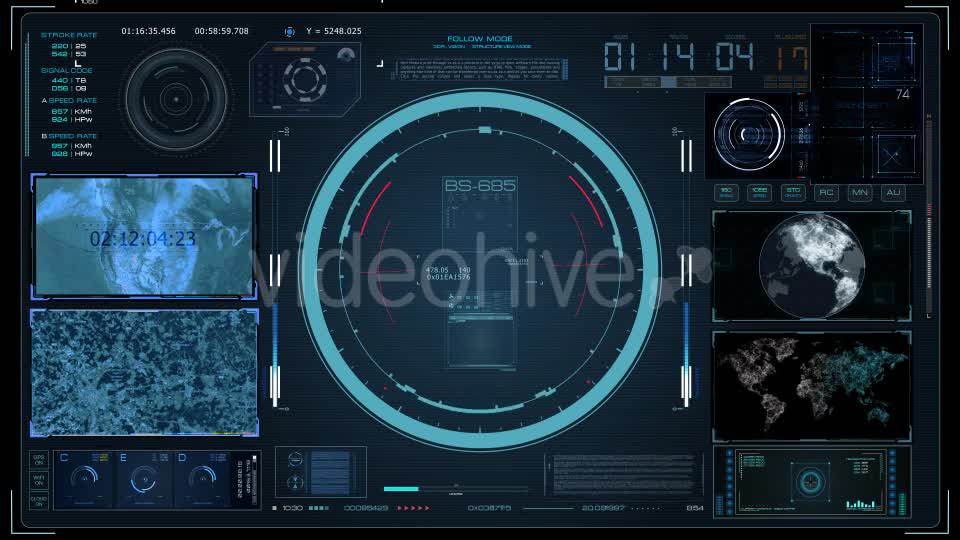 15组数字电路高科技雷达波形图地理位置虚拟屏幕HUD动态动画 高清视频素材