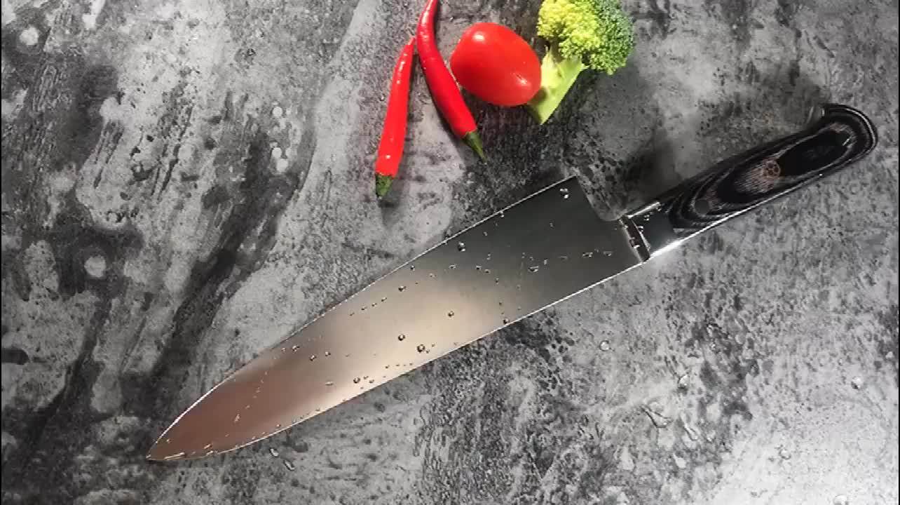 8 Inch German Stainless Steel Pakka Wood Handle Gyuto Chef Knife Buy 8 Inch German Steel Chef