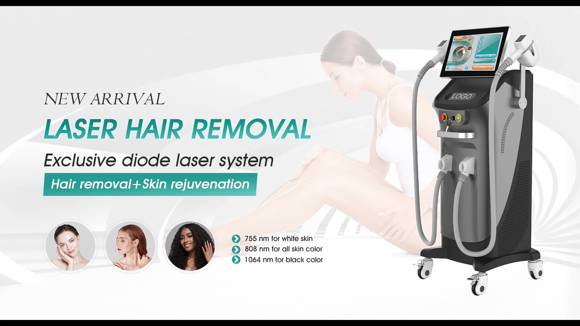 Free Shipping 4wave 755nm 808nm 940 1064nm Lasering Diode Hair Lazering