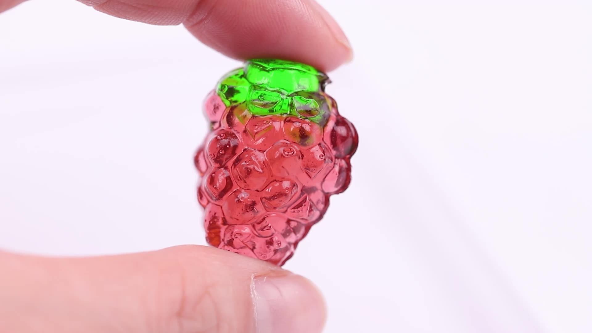 Custom Wholesale 3d Stereoscopic Gummy Strawberry Shape Candy Gummy