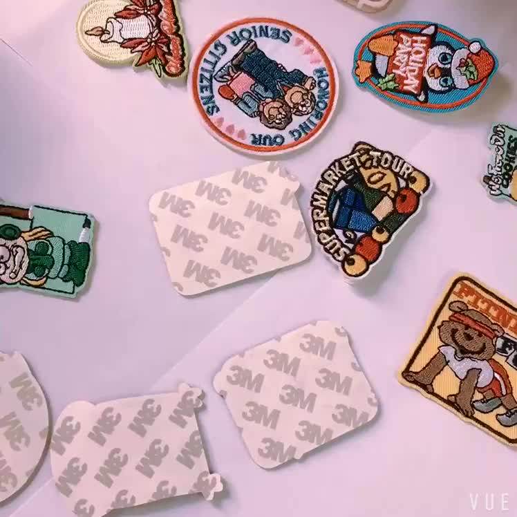 Popular New Design 3m Glue Self Adhesive Embroidery Patch Cartoon