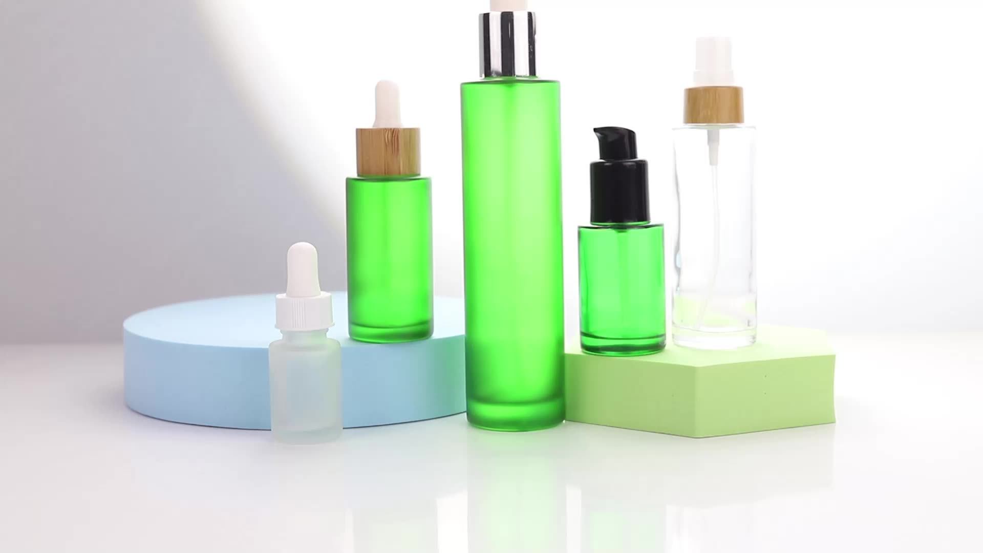 Luxury Skincare Packaging Glass Face Cream Bottle Lotion Pump 15ml