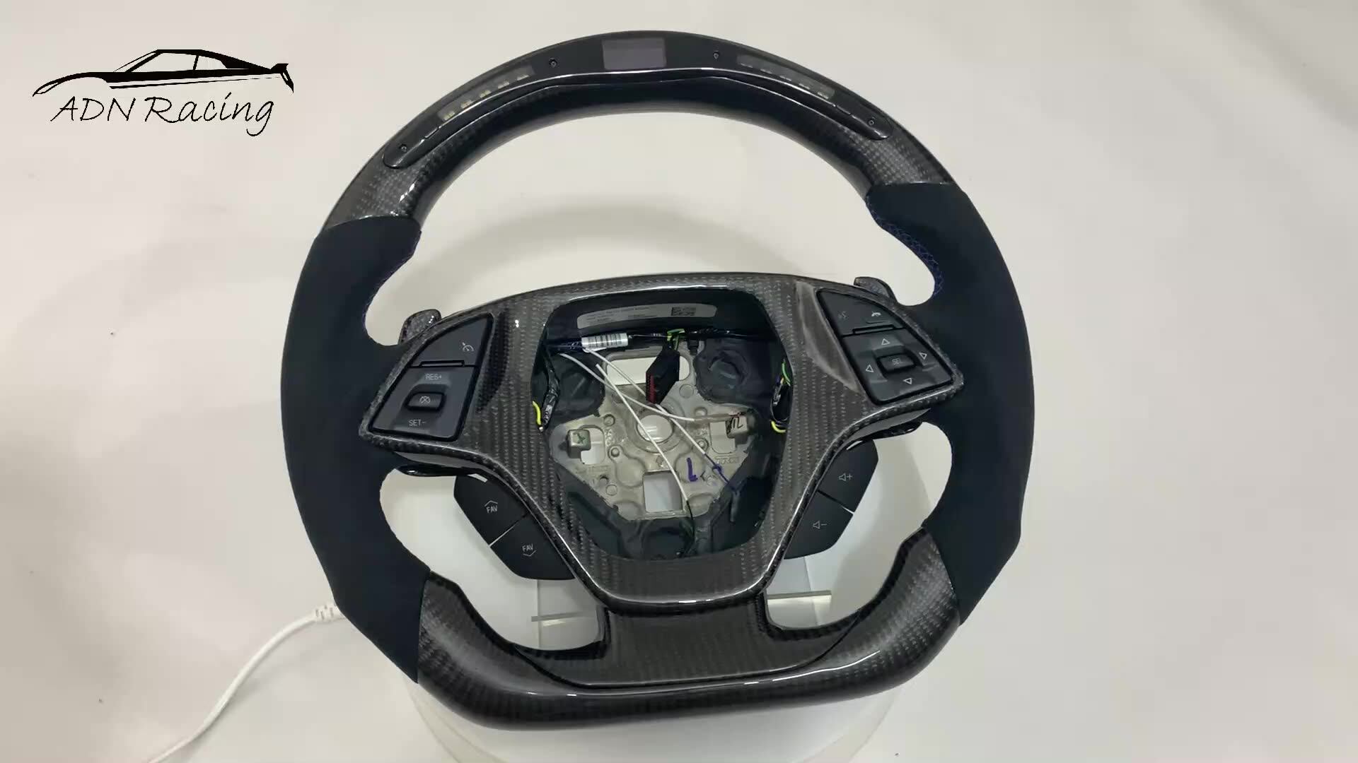 Led Racing Shift Light Carbon Custom Steering Wheels For Corvette C7