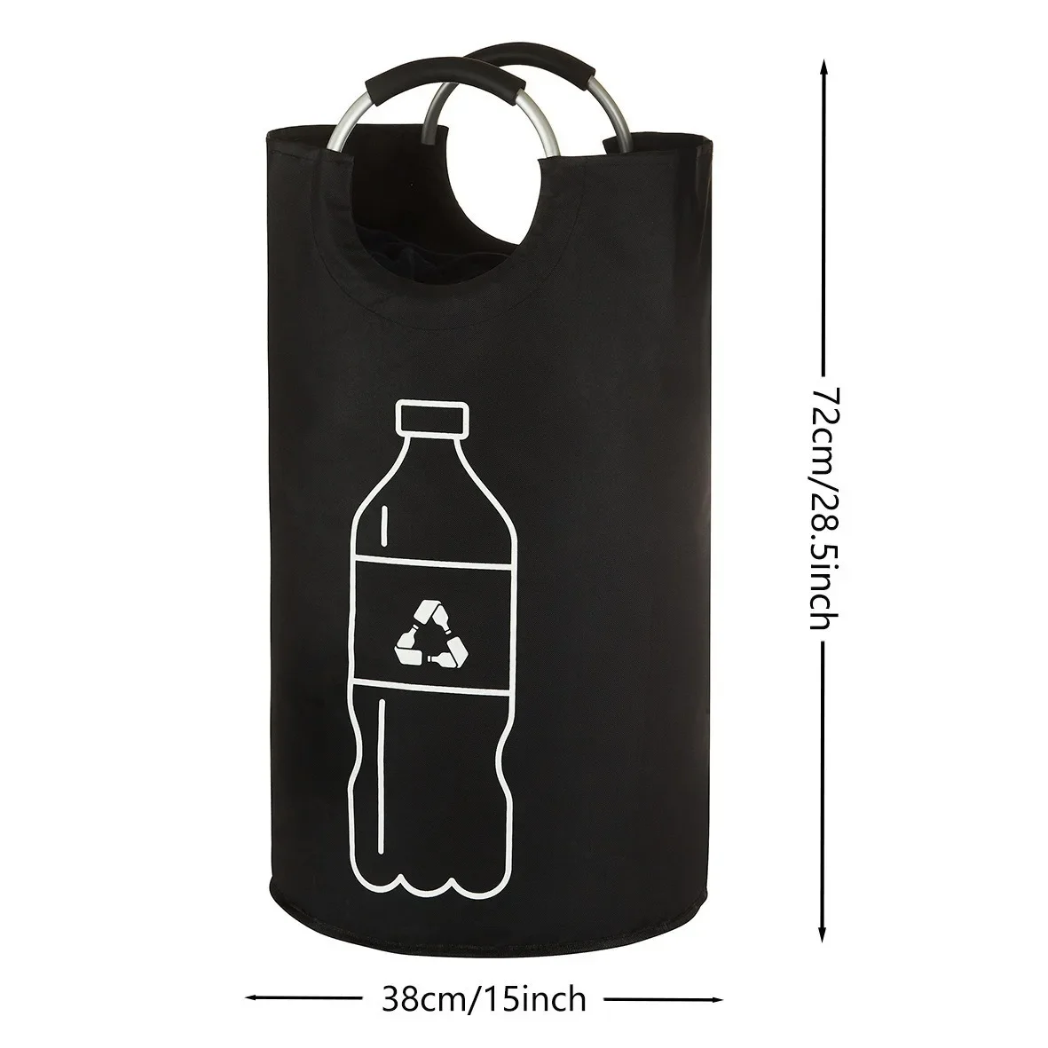 Cross-border Aluminum Handle Folding Recycling Bin American Plastic Bottle Storage Basket Kitchen Home Recycling Bag Storage Barrel