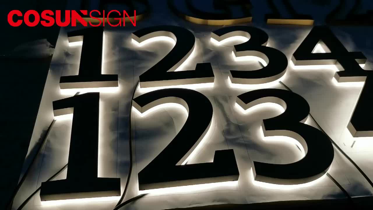 Cosun Sign Stainless Steel Glow In The Dark Illuminated Metal Solar Led