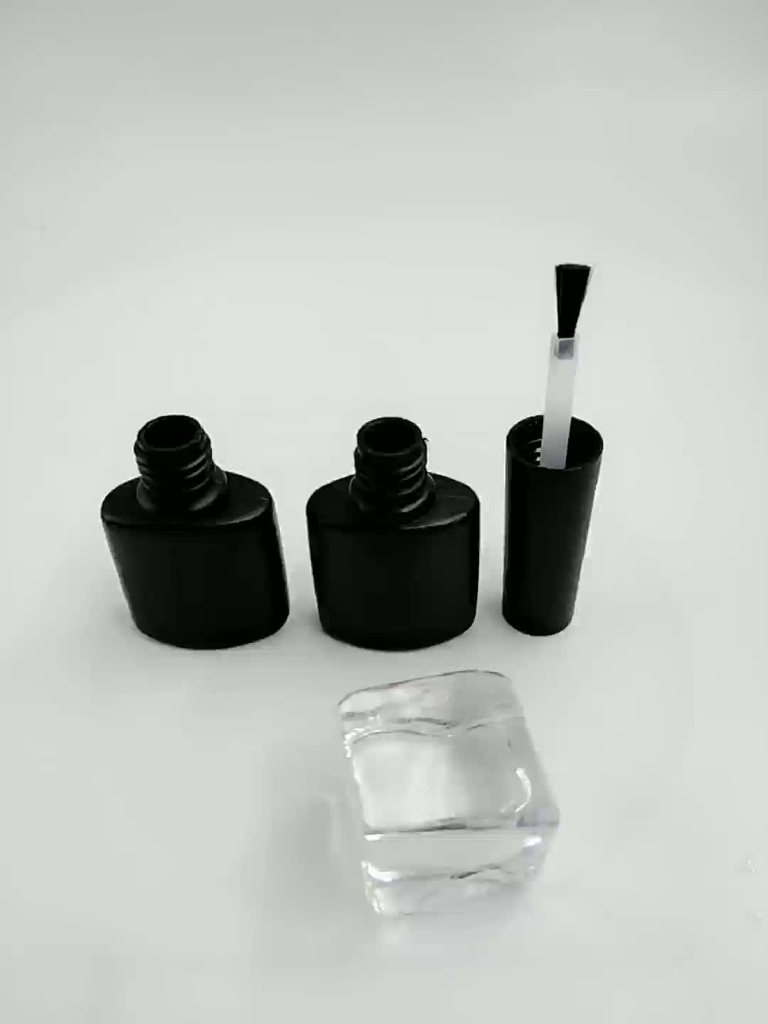 Factory Price 8ml Black Empty Plastic Uv Gel Nail Polish Bottle With
