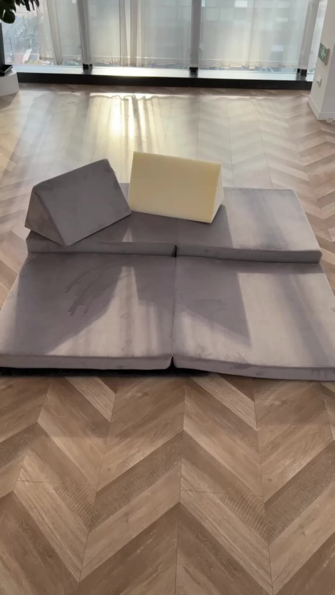 Kids Foam Play Couch Sofa Bed Nugget Couch Cover Doorway Suede