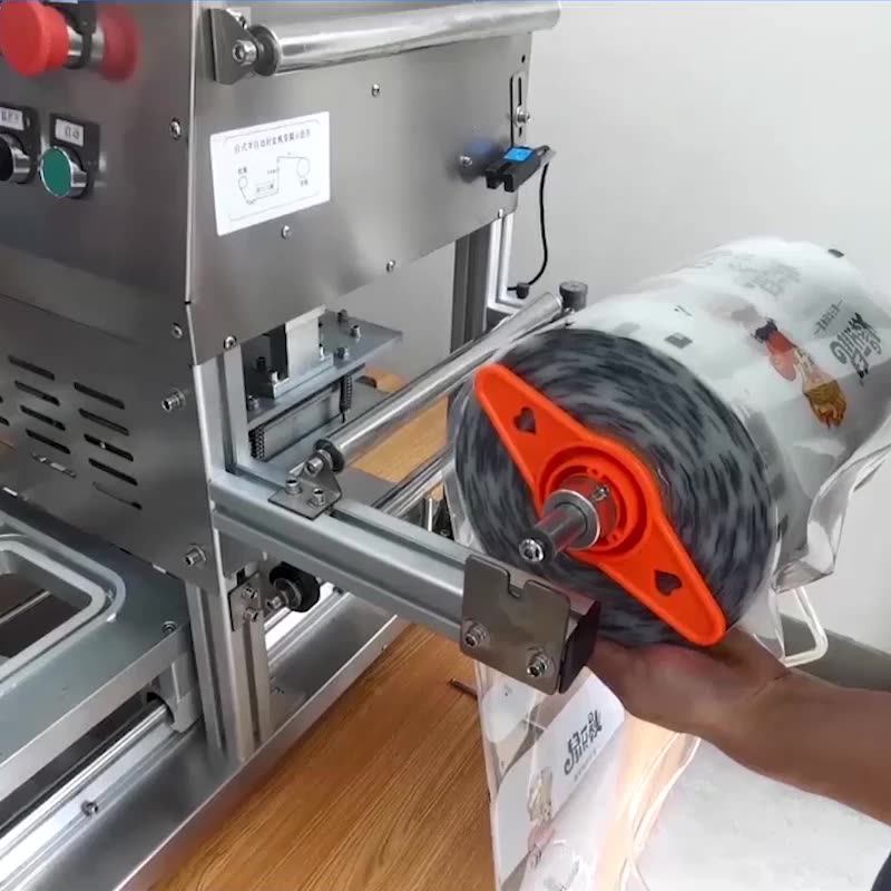 Pneumatic Fastfood Tray Lunch Box Sealer Automatic Tray Sealer Beef