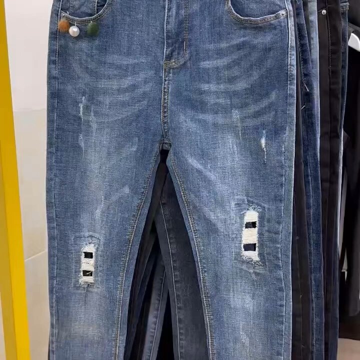 Wholesale Fashion Middle Waist Stretch Casual Jeans Custom Man Cotton