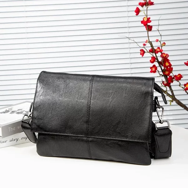 Men's Trendy Brand Shoulder Bag Ultra-thin File Bag Casual Large Capacity High-end Shoulder Crossbody Fashionable Casual Men's Bag