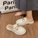 New women's shoes lazy Korean style half slippers toe shoes beach slip-on retro soft sole shoes western style sandals